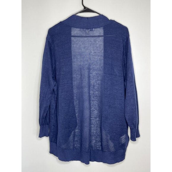 Tommy‎ Bahama Navy Blue Open Front 3/4 Sleeve 100% Linen Knit Cardigan Size XL - Picture 7 of 7